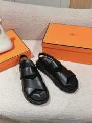 Uubags | Hermes Electric sandal in black lambskin lining 4cm - 1