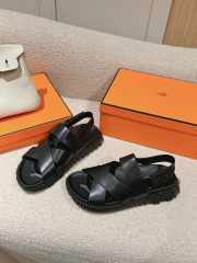 Uubags | Hermes Electric sandal in black lambskin lining 4cm - 6