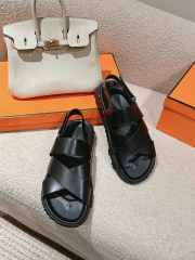 Uubags | Hermes Electric sandal in black lambskin lining 4cm - 4