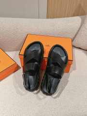 Uubags | Hermes Electric sandal in black lambskin lining 4cm - 2