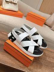 Uubags | Hermes Electric sandal in white lambskin lining 4cm - 3