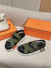 Uubags | Hermes Electric sandal in green lambskin lining 4cm - 6