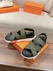 Uubags | Hermes Electric sandal in green lambskin lining 4cm - 3