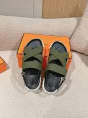 Uubags | Hermes Electric sandal in green lambskin lining 4cm - 2