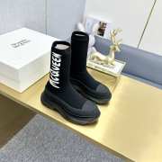 Uubags | Alexander McQueen Graffiti Logo Treadslick Socks Boots In Black - 5