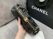 Uubags | Chanel Clutch Lambskin & Gold Plated Metal black color 16x24x8cm - 5