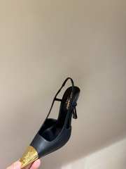 Uubags | YSL Jeanne Slingback Pumps In Black/Gold Smooth Leather 11cm - 4