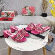 Uubags | Dolce & Gabbana Sliders With Embroidered Majolica Pattern In Pink And White - 3