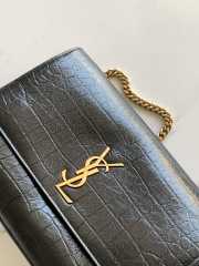 Uubags | YSL Reversible Kate In Crocodile-Embossed Leather Black Bag 28.5x20x6cm - 2