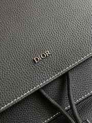 Uubags | Dior Saddle Backpack with Flap Black Grained Calfskin with Contrasting Topstitching - 4