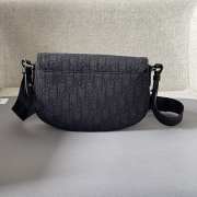 Uubags | Saddle Messenger Bag Black Dior Oblique Jacquard and Black Grained Calfskin 24x16.5x5.5cm - 5