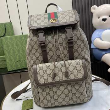 Uubags | Gucci Ophidia Small GG Backpack In Beige and ebony GG Supreme canvas 29x40.5x13.5cm