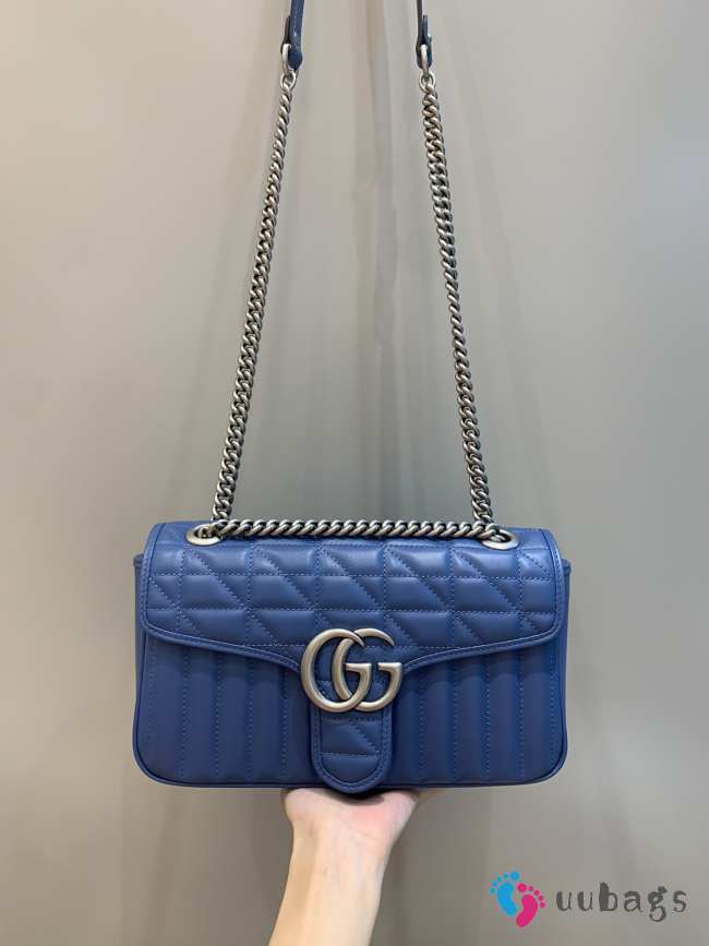 Uubags | Gucci Marmont Mini Blue Shoulder Bag 26x15x7cm - 1