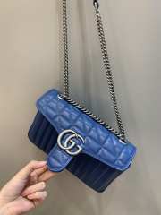 Uubags | Gucci Marmont Mini Blue Shoulder Bag 26x15x7cm - 4