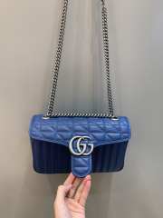 Uubags | Gucci Marmont Mini Blue Shoulder Bag 26x15x7cm - 3