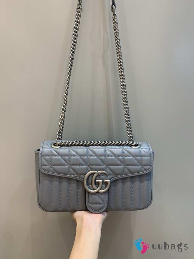 Uubags | Gucci Marmont Mini Gray Shoulder Bag 26x15x7cm - 1