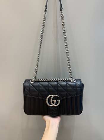 Uubags | Gucci Marmont Mini Black Shoulder Bag 26x15x7cm