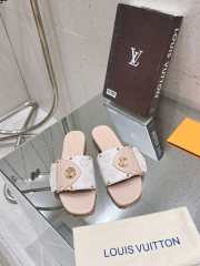 Uubags | Louis Vuitton 1ACXWC Frame Flat Mule Sandals In Beige - 1