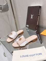 Uubags | Louis Vuitton 1ACXWC Frame Flat Mule Sandals In Beige - 5