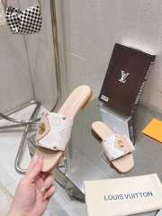 Uubags | Louis Vuitton 1ACXWC Frame Flat Mule Sandals In Beige - 2