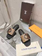 Uubags | Louis Vuitton 1ACXWC Frame Flat Mule Sandals In Cocoa - 5