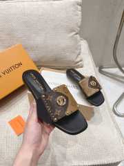 Uubags | Louis Vuitton 1ACXWC Frame Flat Mule Sandals In Cocoa - 2