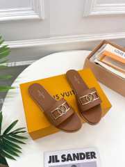 Uubags | Louis Vuitton 1A64ZB Lock It Flat Mule In Cognac Brown - 6