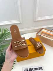 Uubags | Louis Vuitton 1A64ZB Lock It Flat Mule In Cognac Brown - 3