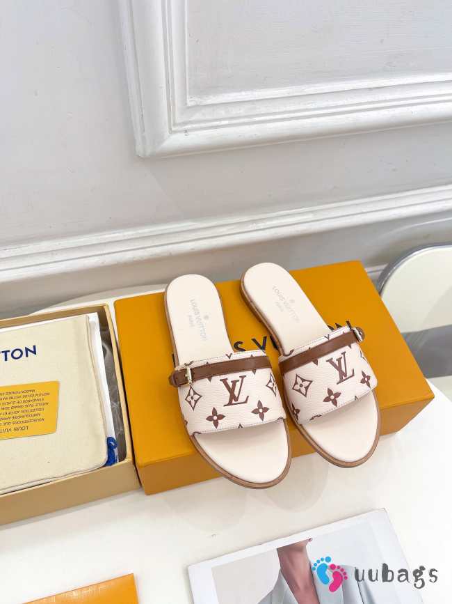 Uubags | Louis Vuitton Neo Revival Flat Mule In Beige - 1