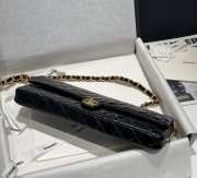 Uubags | Chanel Maxi Clutch Bag Shiny Lambskin & Gold Plated Metal Black 18x38x4cm - 6