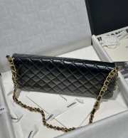 Uubags | Chanel Maxi Clutch Bag Shiny Lambskin & Gold Plated Metal Black 18x38x4cm - 3