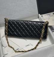 Uubags | Chanel Maxi Clutch Bag Shiny Lambskin & Gold Plated Metal Black 18x38x4cm - 2