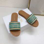 Uubags | Dioriviera Dway Slide Natural Raffia and Aquamarina Embroidered Cotton - 5