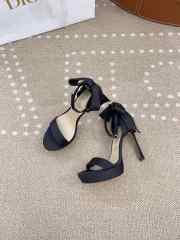 Uubags | Dior Heeled Sandal Black Satin 12cm - 1