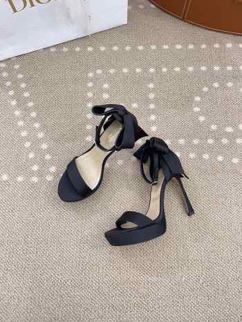 Uubags | Dior Heeled Sandal Black Satin 12cm