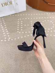 Uubags | Dior Heeled Sandal Black Satin 12cm - 4