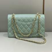 Uubags | Chanel Classic Quilted Flap Mint Green Caviar Gold Hardware 25cm - 3