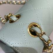 Uubags | Chanel Classic Quilted Flap Mint Green Caviar Gold Hardware 25cm - 4