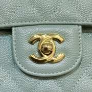 Uubags | Chanel Classic Quilted Flap Mint Green Caviar Gold Hardware 25cm - 6