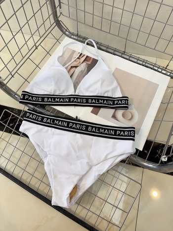 Uubags | Balmain Lycra Band White Swimsuit