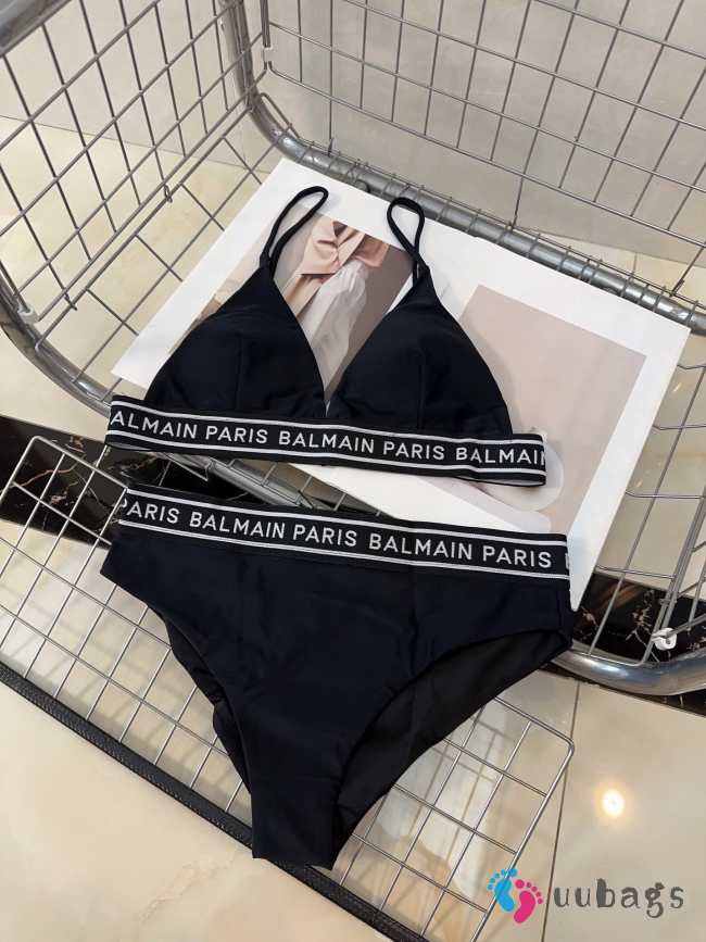 Uubags | Balmain Lycra Band Black Swimsuit - 1