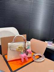 Uubags | Hermes Kelly White Crocodile Himalaya bag 20x13x5cm - 3