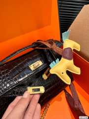 Uubags | Hermes Kelly Black Crocodile Himalaya bag 20x13x5cm - 4