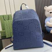 Uubags | Gucci navy blue jumbo GG leather backpack 32x42x16cm - 1