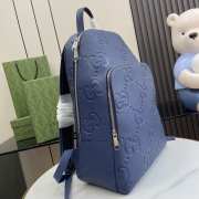 Uubags | Gucci navy blue jumbo GG leather backpack 32x42x16cm - 6