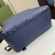 Uubags | Gucci navy blue jumbo GG leather backpack 32x42x16cm - 4