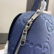 Uubags | Gucci navy blue jumbo GG leather backpack 32x42x16cm - 2