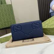 Uubags | Gucci Jumbo GG Zip Around Wallet In Blue 19x10.5x2.5cm - 1