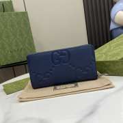 Uubags | Gucci Jumbo GG Zip Around Wallet In Blue 19x10.5x2.5cm - 3