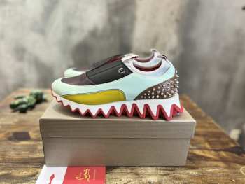 Uubags | Christian Louboutin Green Sharkyloub Slip-on Sneakers